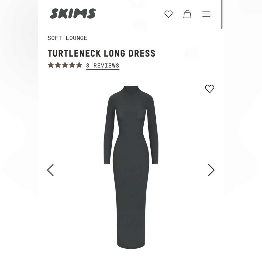 SKIMS NWT Size M Turtleneck Longdress Deep Sea